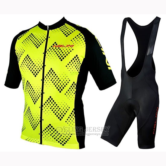 2019 Cycling Jersey Nalini Podio 2.0 Black Yellow Short Sleeve and Bib Short