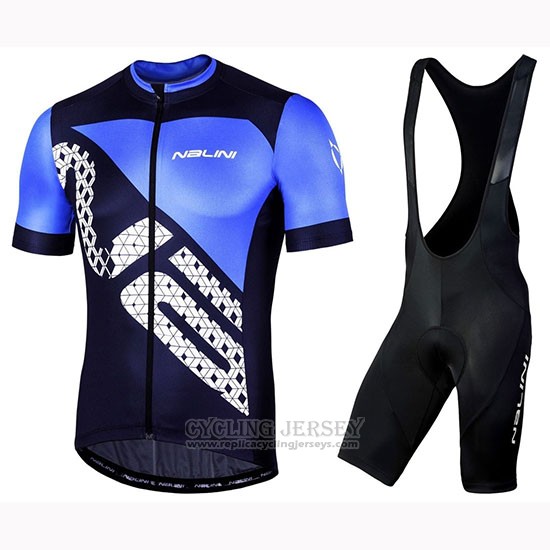 2019 Cycling Jersey Nalini Volata 2.0 Black Bluee Short Sleeve and Bib Short