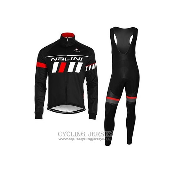 2020 Cycling Jersey Nalini Black White Red Long Sleeve And Bib Tight