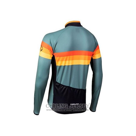 2020 Cycling Jersey Nalini Green Orange Long Sleeve And Bib Tight