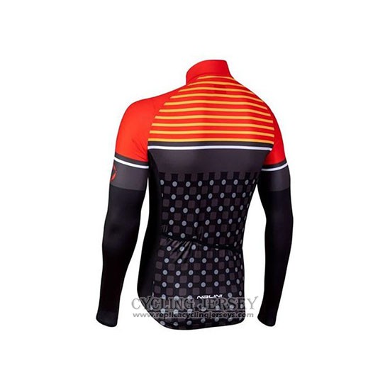 2020 Cycling Jersey Nalini Orange Black Long Sleeve And Bib Tight