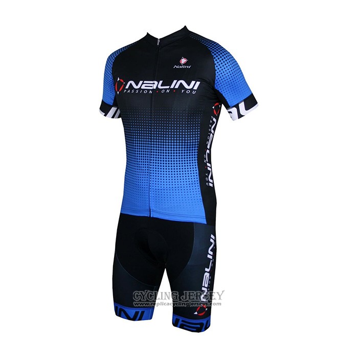 2021 Cycling Jersey Nalini Black Blue Short Sleeve And Bib Short