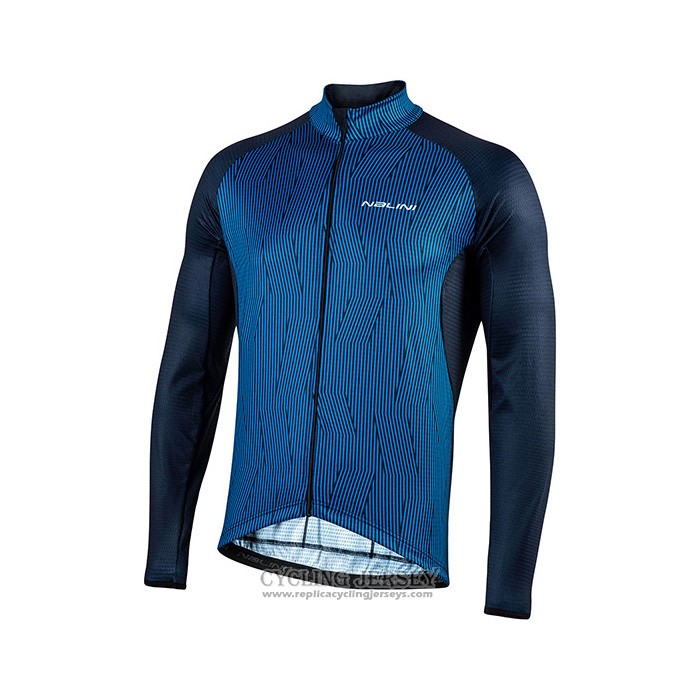 2021 Cycling Jersey Nalini Blue Long Sleeve And Bib Tight