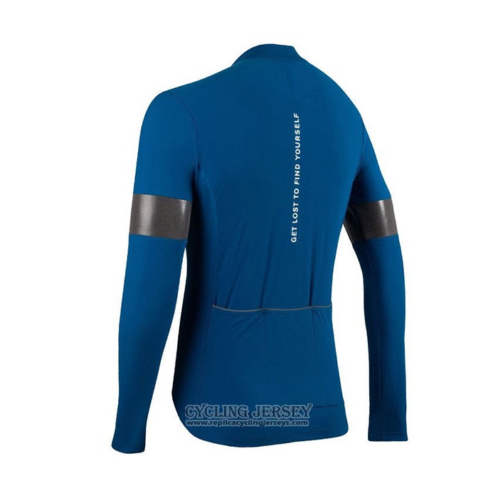2021 Cycling Jersey Nalini Blue Long Sleeve And Bib Tight QXF21-0052