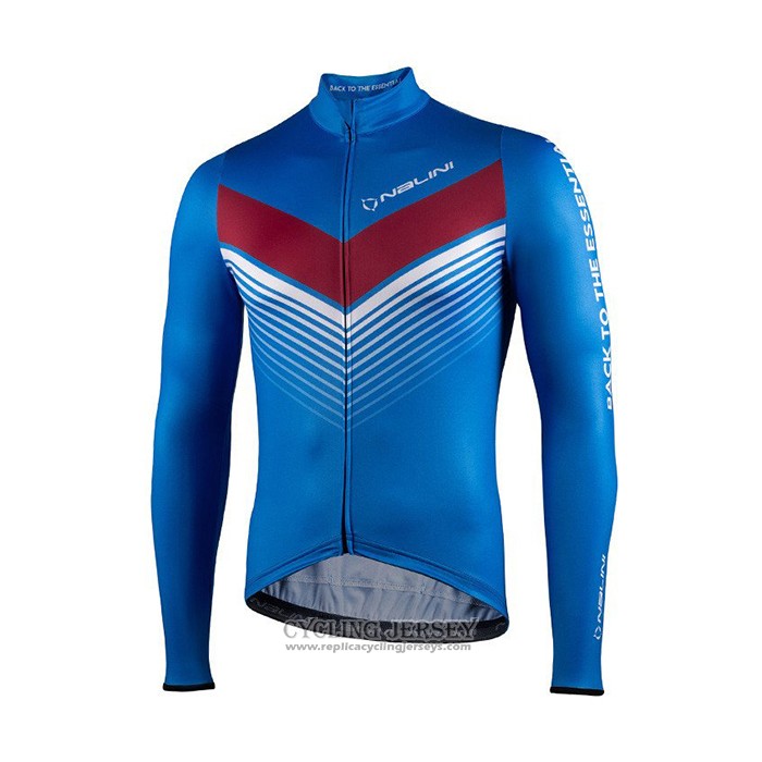 2021 Cycling Jersey Nalini Blue Long Sleeve And Bib Tight QXF21-0055