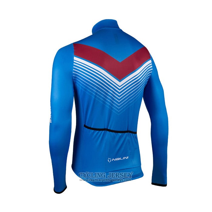 2021 Cycling Jersey Nalini Blue Long Sleeve And Bib Tight QXF21-0055