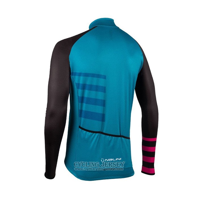2021 Cycling Jersey Nalini Blue Long Sleeve And Bib Tight QXF21-0057