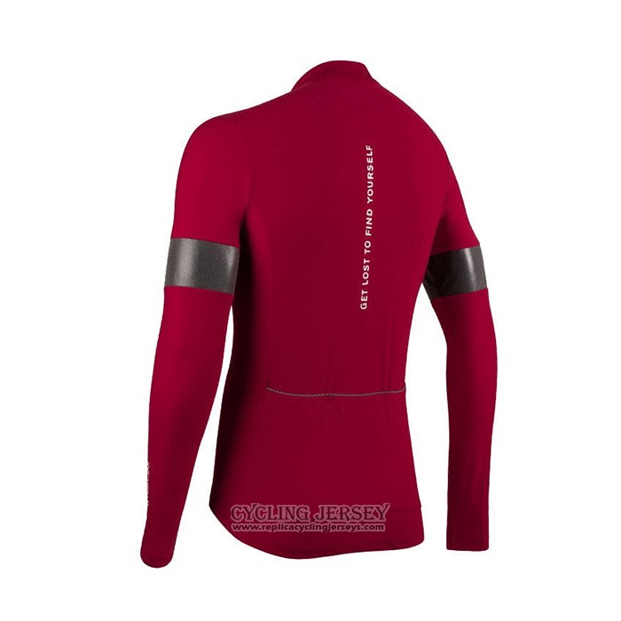 2021 Cycling Jersey Nalini Deep Red Long Sleeve And Bib Tight QXF21-0051