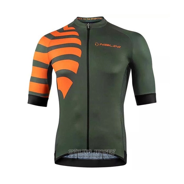 2021 Cycling Jersey Nalini Green Orange Short Sleeve And Bib Short