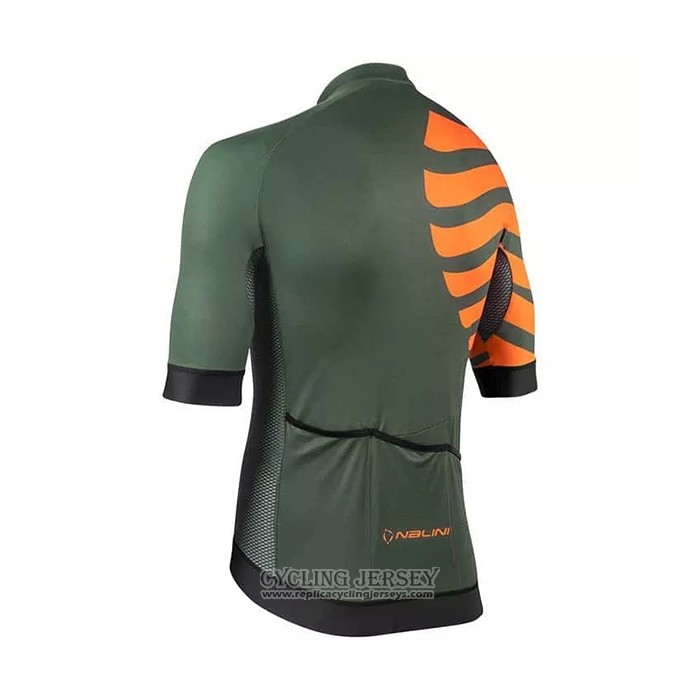 2021 Cycling Jersey Nalini Green Orange Short Sleeve And Bib Short