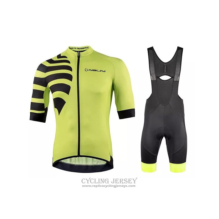 2021 Cycling Jersey Nalini Yellow Black Short Sleeve And Bib Short