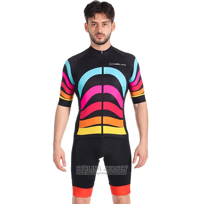 2022 Cycling Jersey Nalini Black Short Sleeve And Bib Short