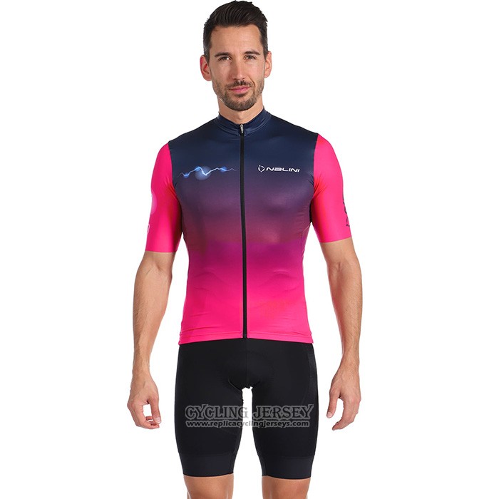 2022 Cycling Jersey Nalini Fuchsia Short Sleeve And Bib Short