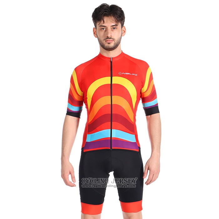 2022 Cycling Jersey Nalini Red Short Sleeve And Bib Short