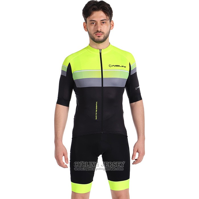 2022 Cycling Jersey Nalini Yellow Short Sleeve And Bib Short