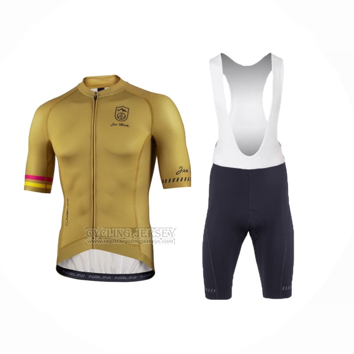 2024 Cycling Jersey Nalini Light Brown Short Sleeve And Bib Short
