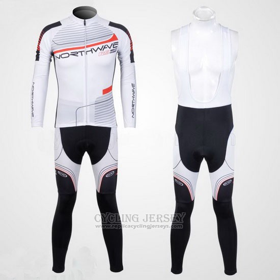 2012 Cycling Jersey Northwave Black and White Long Sleeve and Bib Tight
