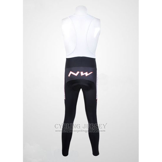 2012 Cycling Jersey Northwave Black and White Long Sleeve and Bib Tight