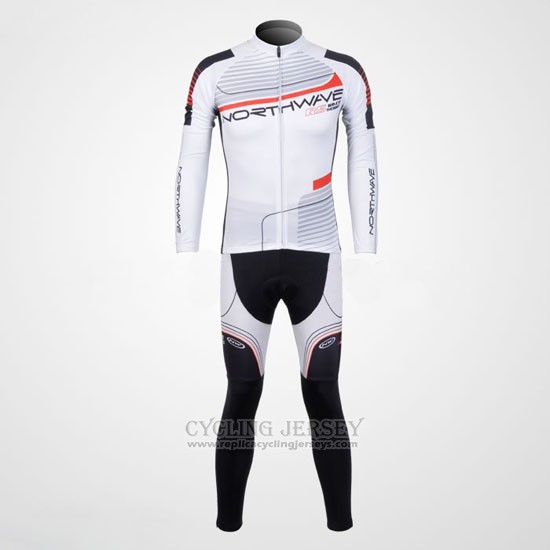 2012 Cycling Jersey Northwave Black and White Long Sleeve and Bib Tight