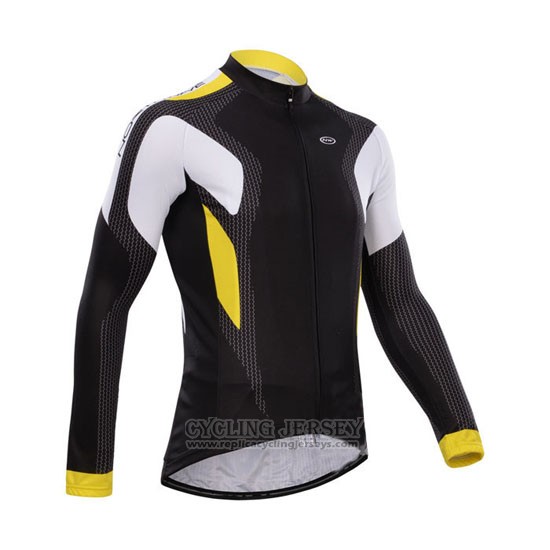 2015 Cycling Jersey Northwave Black and Yellow Long Sleeve and Bib Tight
