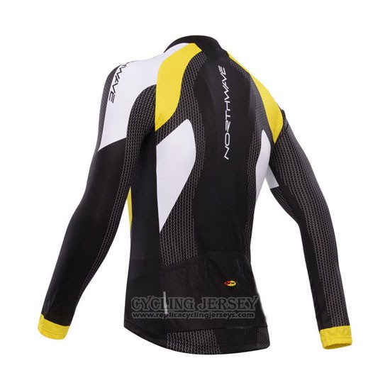 2015 Cycling Jersey Northwave Black and Yellow Long Sleeve and Bib Tight