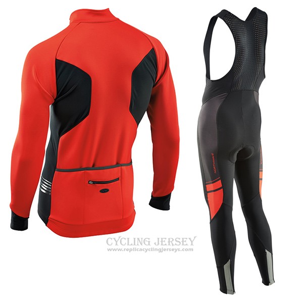 2017 Cycling Jersey Nalini Northwave Ml Red and Black Long Sleeve and Bib Tight