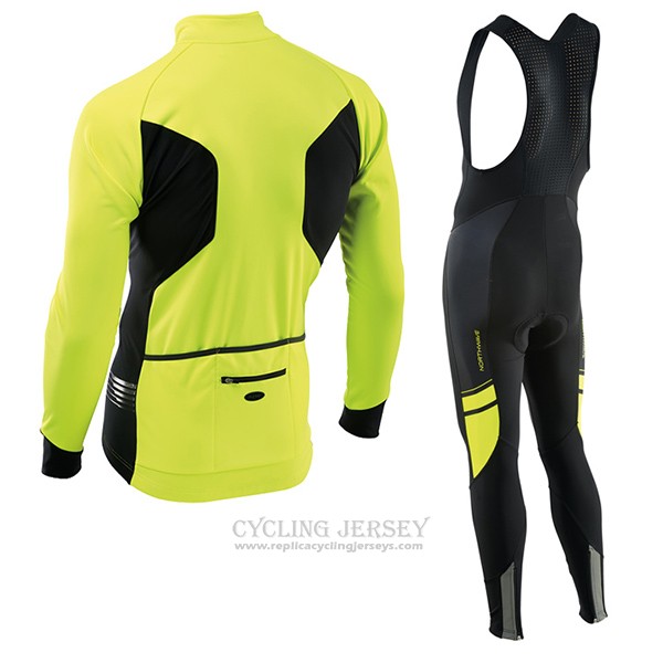 2017 Cycling Jersey Nalini Northwave Ml Yellow and Black Long Sleeve and Bib Tight