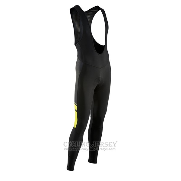2017 Cycling Jersey Nalini Northwave Ml Yellow and Black Long Sleeve and Bib Tight