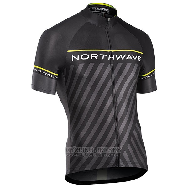 2017 Cycling Jersey Northwave Black and Green Short Sleeve and Bib Short