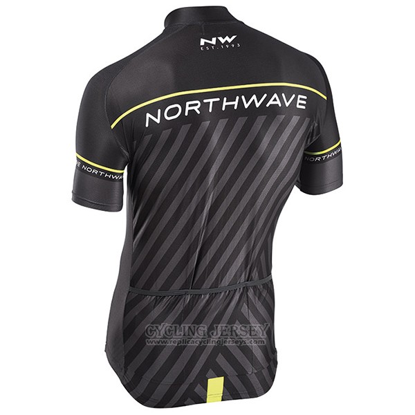 2017 Cycling Jersey Northwave Black and Green Short Sleeve and Bib Short