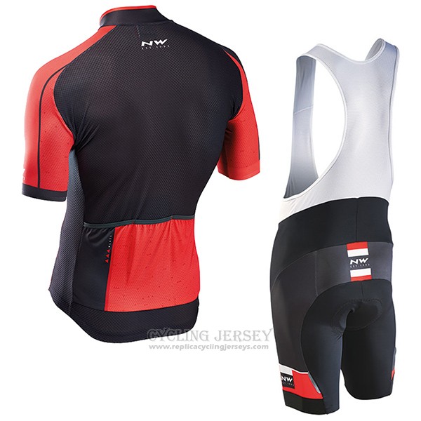 2017 Cycling Jersey Northwave Blade Black and Red Short Sleeve and Bib Short