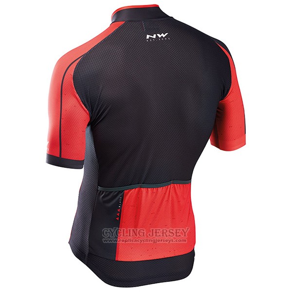 2017 Cycling Jersey Northwave Blade Black and Red Short Sleeve and Bib Short