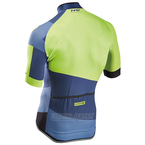 2017 Cycling Jersey Northwave Extreme Green and Blue Short Sleeve and Bib Short