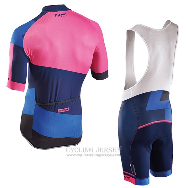2017 Cycling Jersey Northwave Extreme Red and Blue Short Sleeve and Bib Short