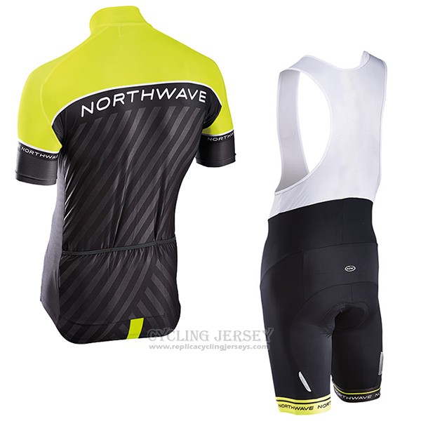 2017 Cycling Jersey Northwave Green and Black Short Sleeve and Bib Short