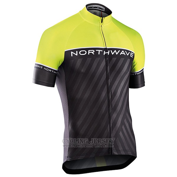 2017 Cycling Jersey Northwave Green and Black Short Sleeve and Bib Short