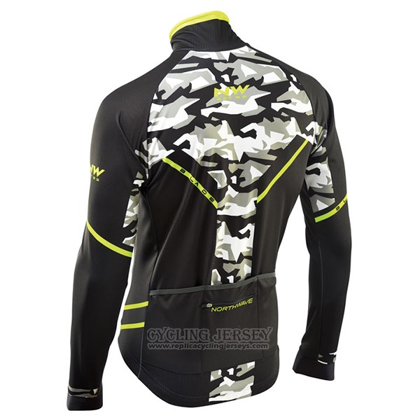 2017 Cycling Jersey Northwave Ml Black and Camouflage Long Sleeve and Bib Tight