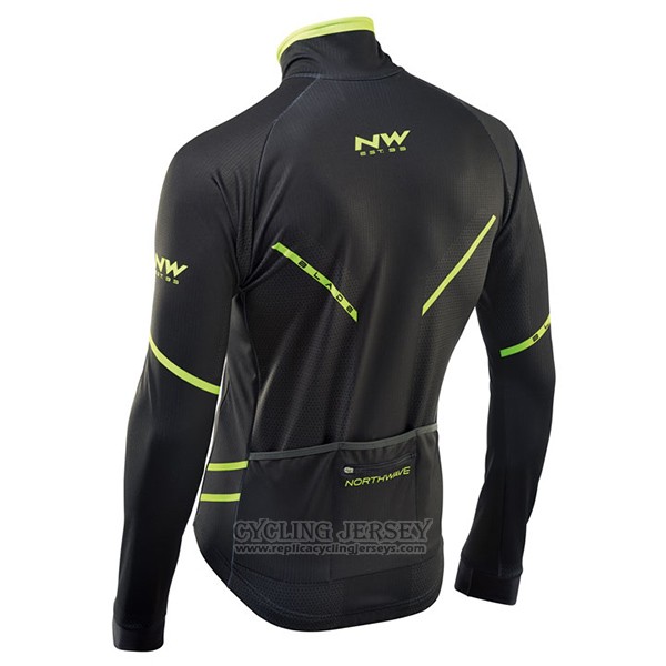 2017 Cycling Jersey Northwave Ml Black and Green Long Sleeve and Bib Tight