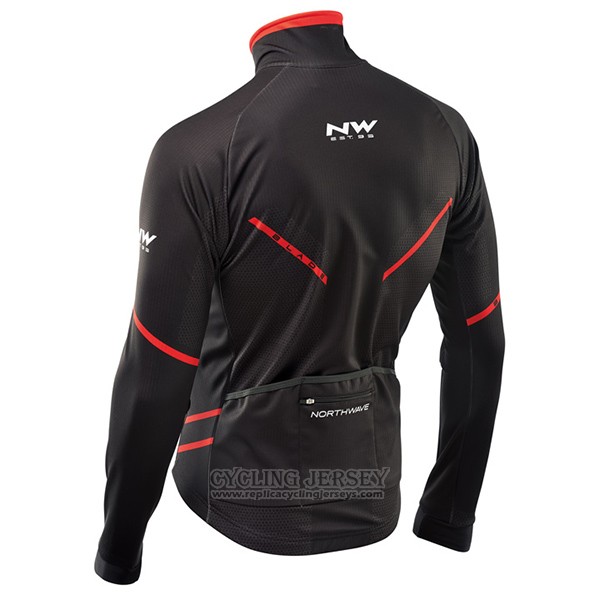 2017 Cycling Jersey Northwave Ml Black and Red Long Sleeve and Bib Tight
