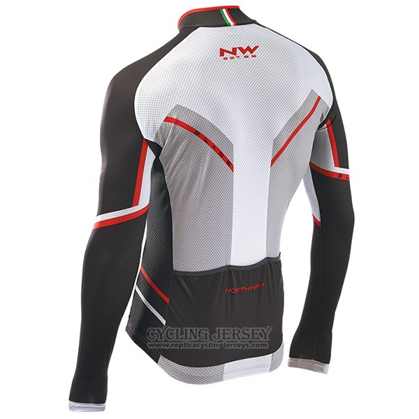 2017 Cycling Jersey Northwave Ml Black and White Long Sleeve and Bib Tight