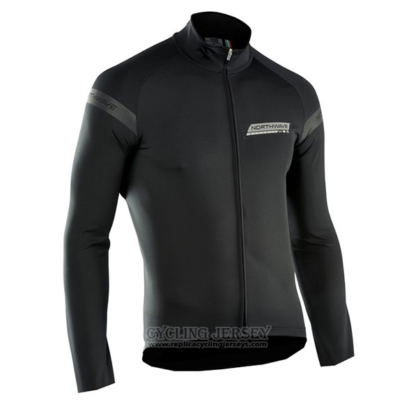 2017 Cycling Jersey Northwave Ml Deep Black Long Sleeve and Bib Tight