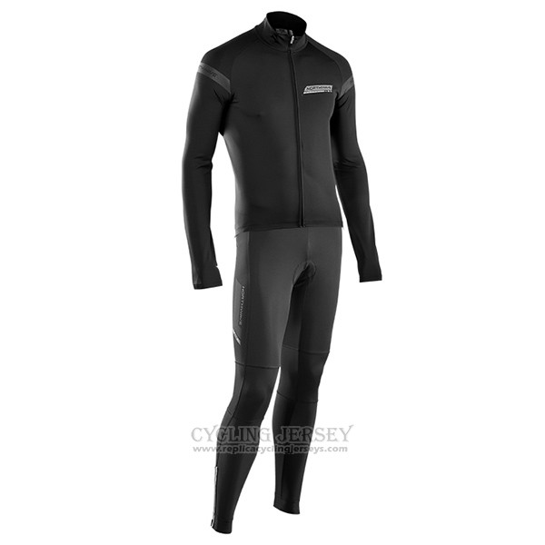 2017 Cycling Jersey Northwave Ml Deep Black Long Sleeve and Bib Tight