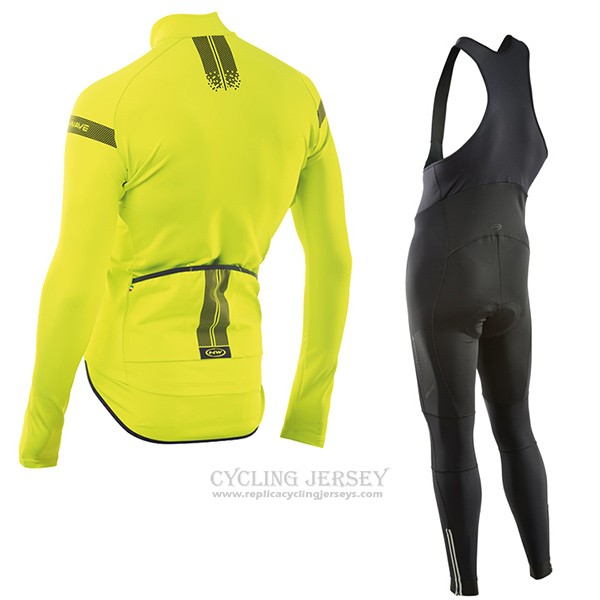 2017 Cycling Jersey Northwave Ml Yellow Long Sleeve and Bib Tight