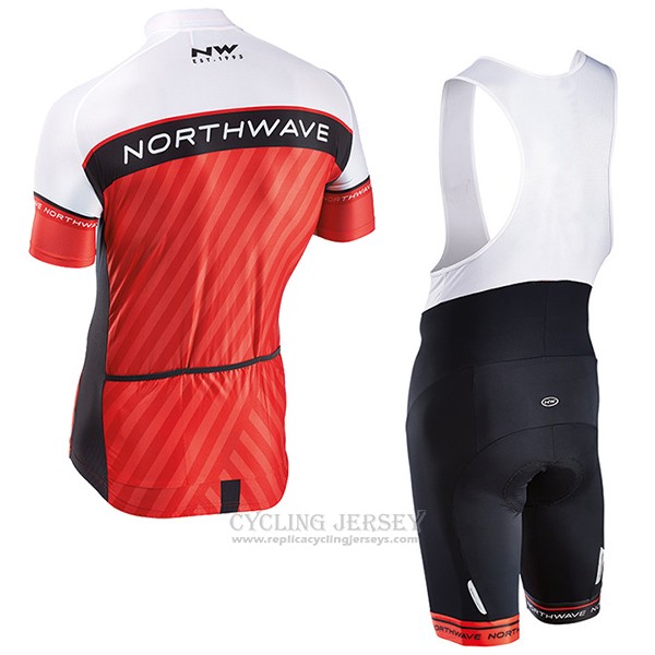 2017 Cycling Jersey Northwave Red and White Short Sleeve and Bib Short