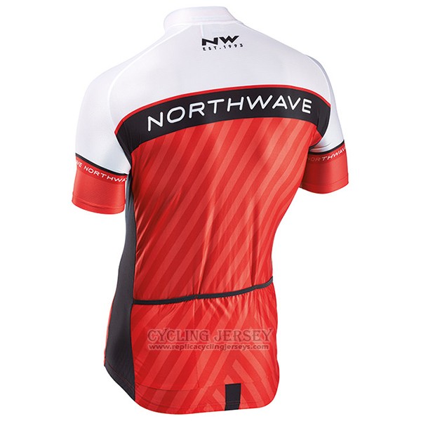 2017 Cycling Jersey Northwave Red and White Short Sleeve and Bib Short