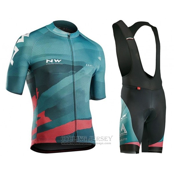 2018 Cycling Jersey Northwave Green Pink Short Sleeve Salopette