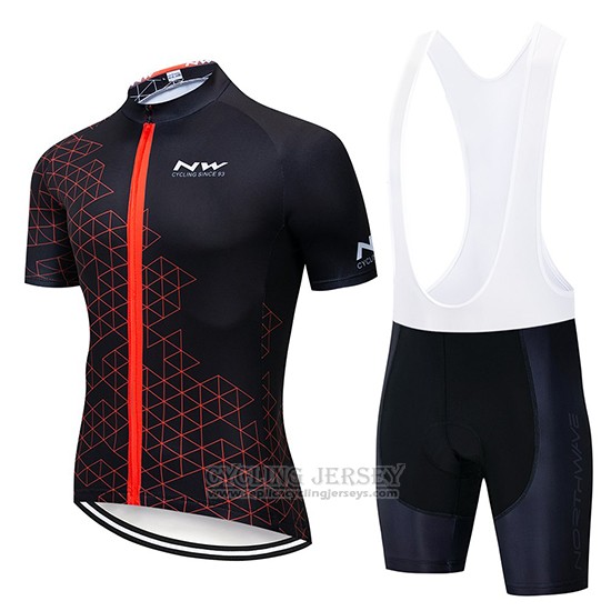 2019 Cycling Jersey Northwave Black Red Short Sleeve and Bib Short