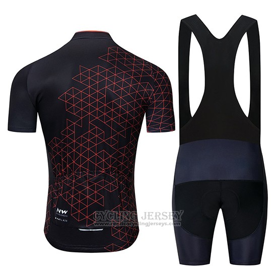 2019 Cycling Jersey Northwave Black Red Short Sleeve and Bib Short