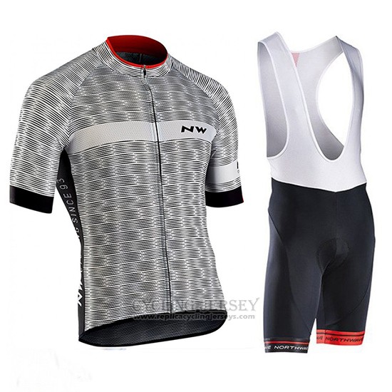 2019 Cycling Jersey Northwave Gray Short Sleeve and Bib Short
