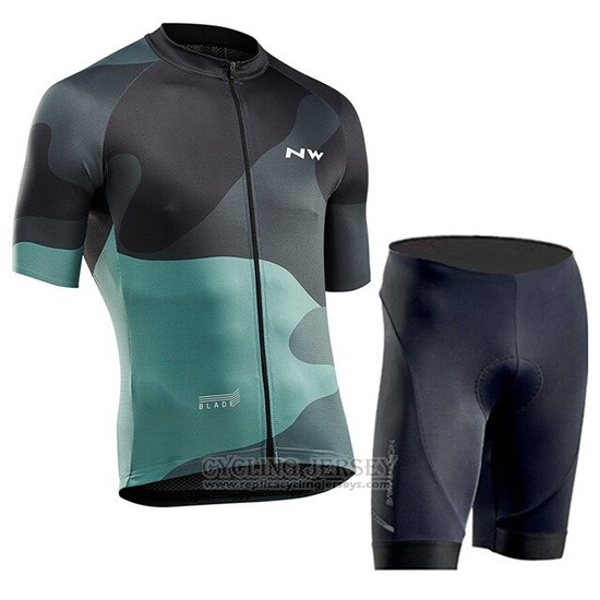2019 Cycling Jersey Northwave Green Short Sleeve and Bib Short